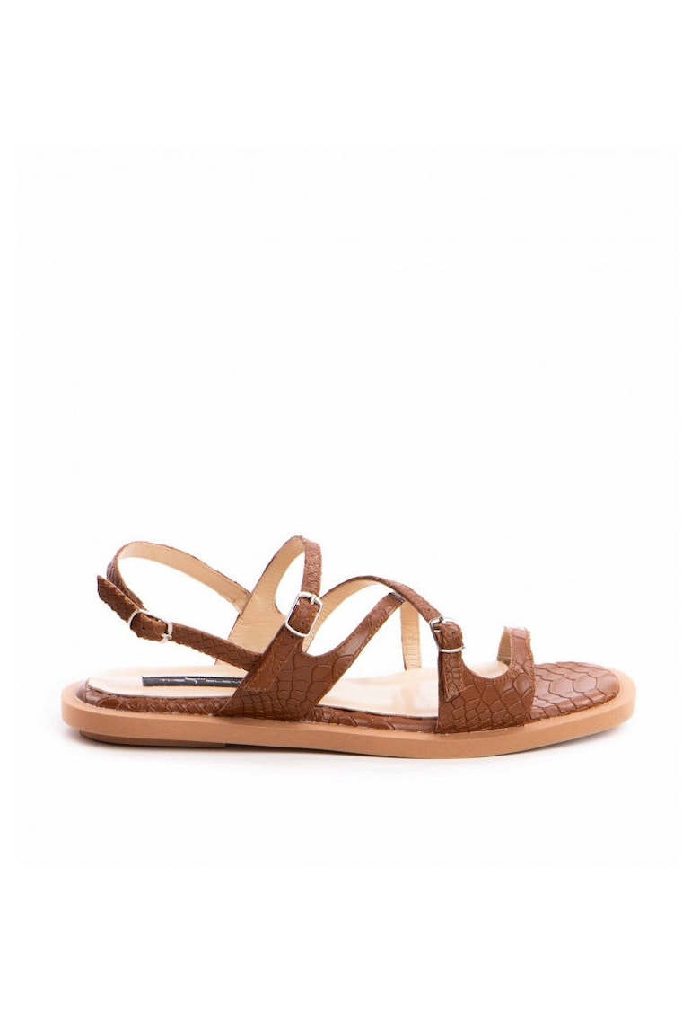 Sandale dama piele fara toc Camel Bari - Marimea 34