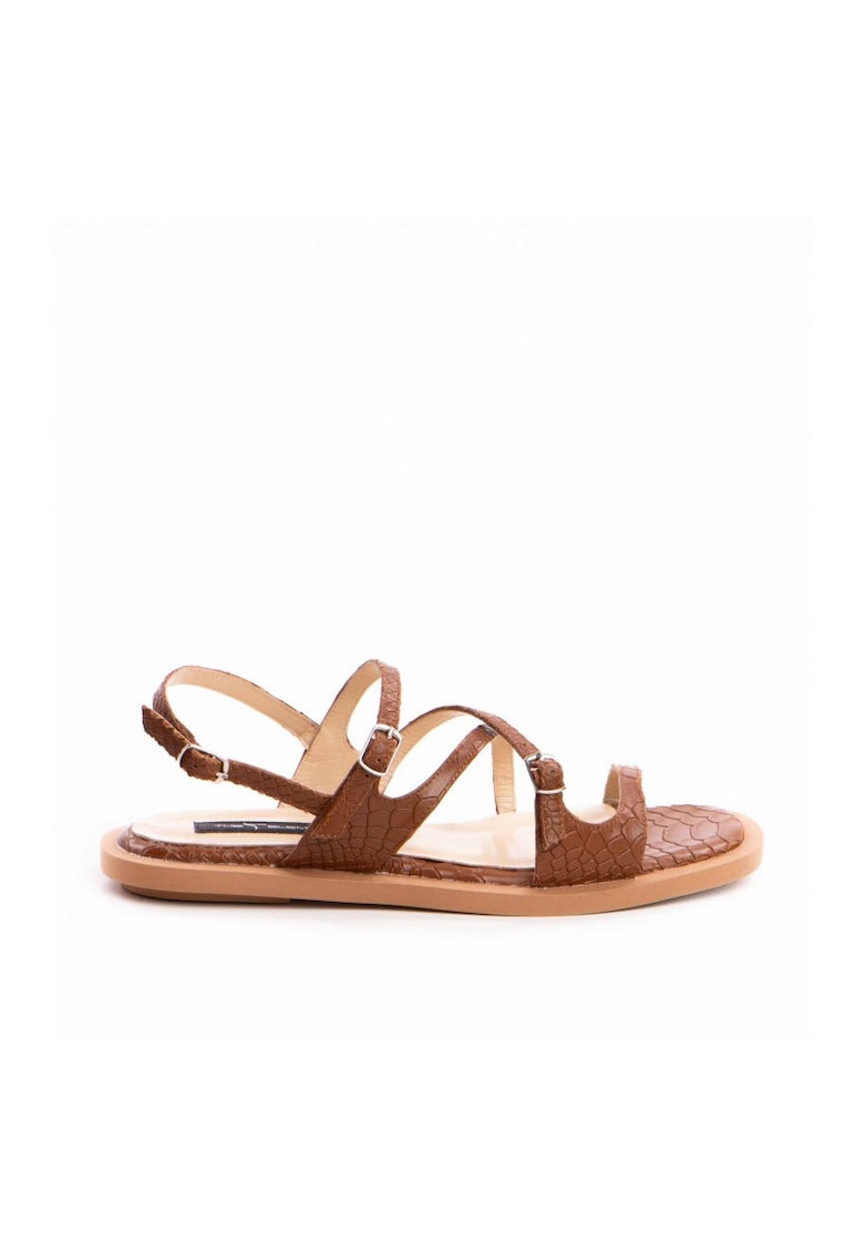Sandale dama piele fara toc Camel Bari - Marimea 34