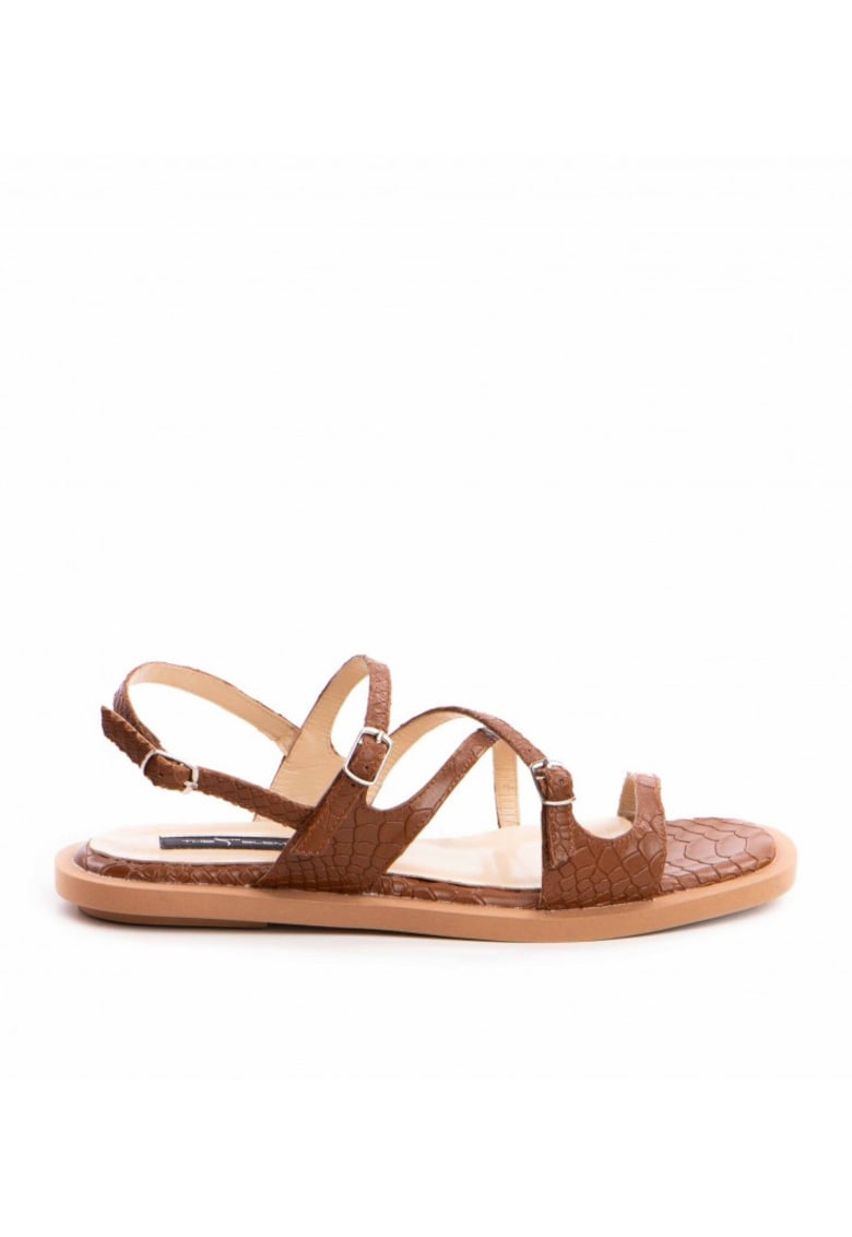 Sandale dama piele fara toc Camel Bari