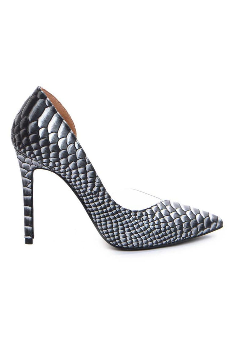 Pantofi stiletto piele naturala Negru Leila