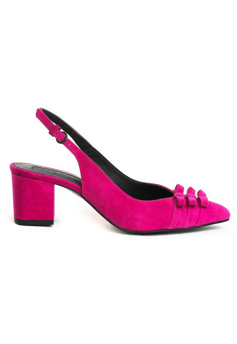 Pantofi cu toc gros piele Magenta Kate