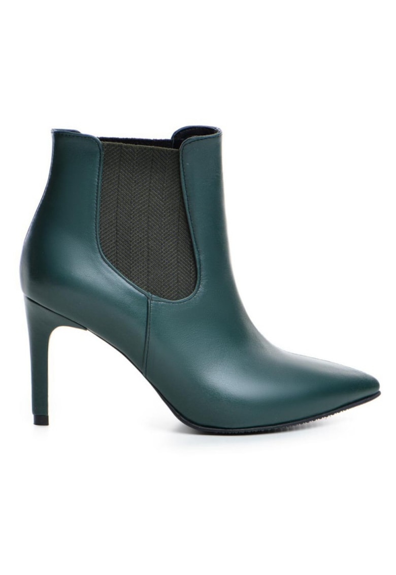 Botine dama All Day Verde Piele Naturala
