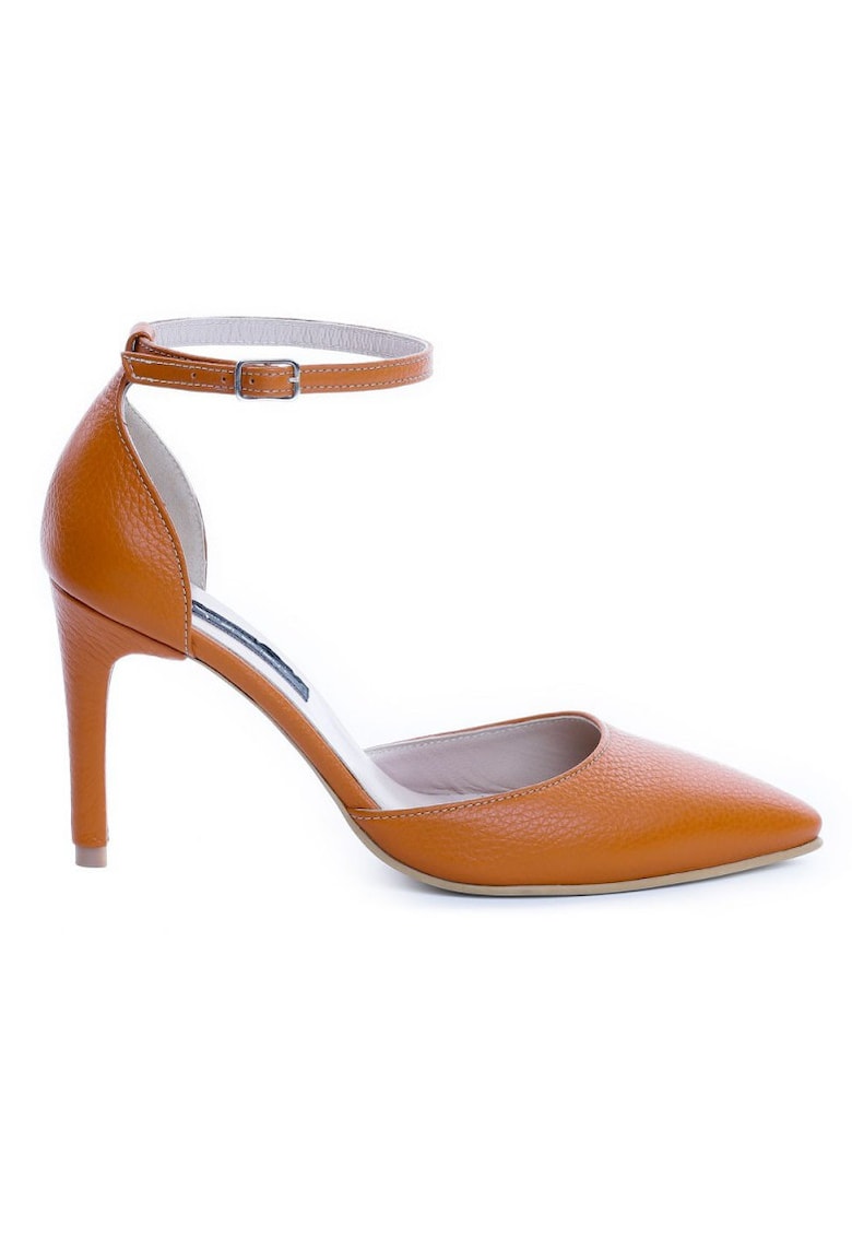 Pantofi Piele Naturala Orange Urban Pumps