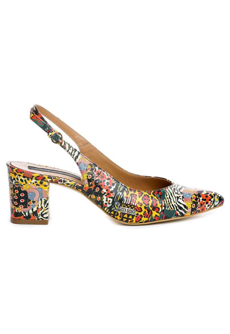 Pantofi cu toc gros piele Kate