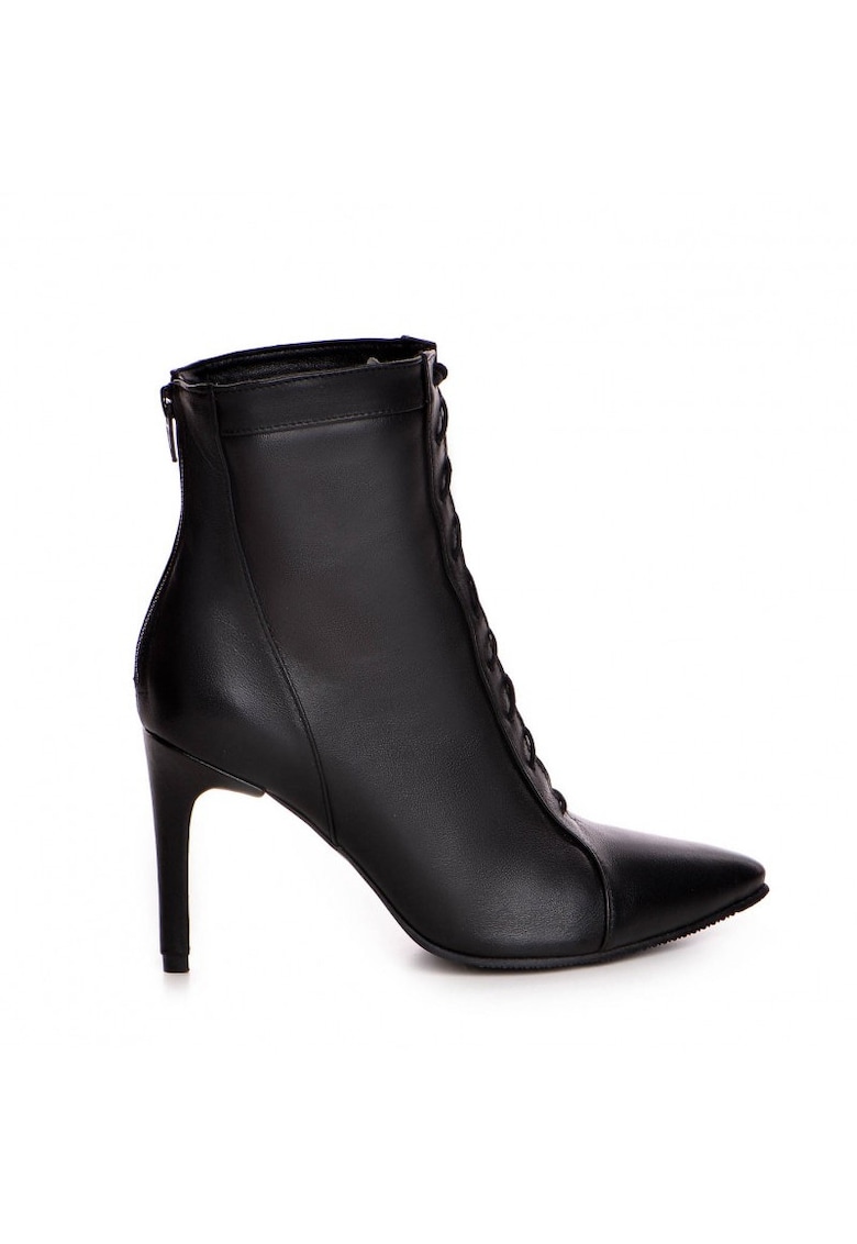 Botine dama Piele Naturala Negru CThru