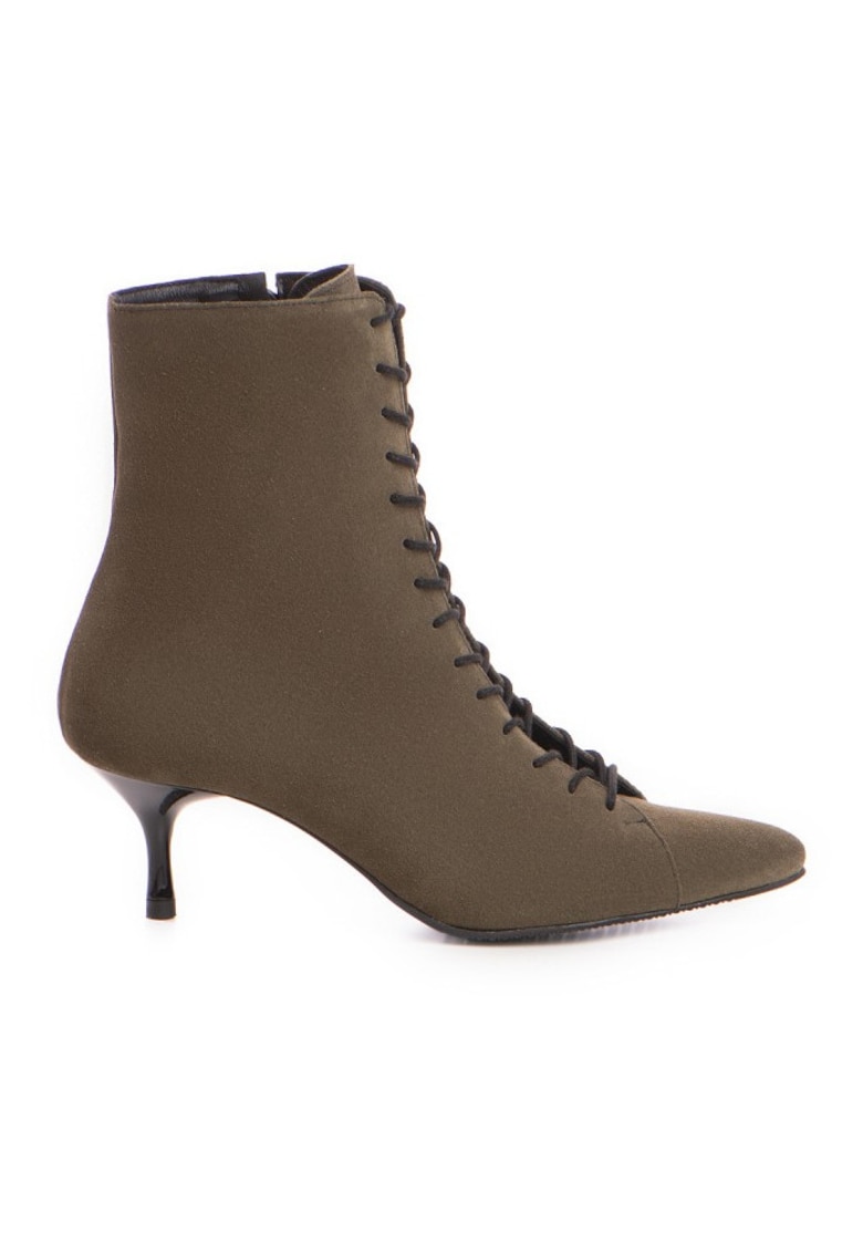 Botine Dama Piele Naturala Khaki Lucía