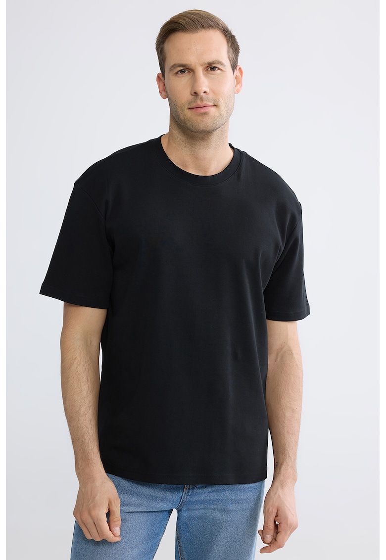 Tricou regular fit din bumbac - Negru