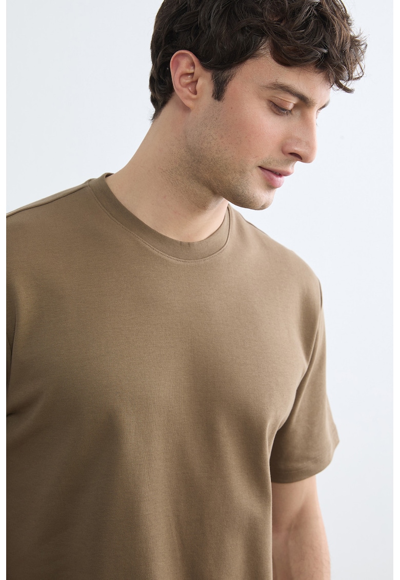 Tricou regular fit din bumbac - Maro camel