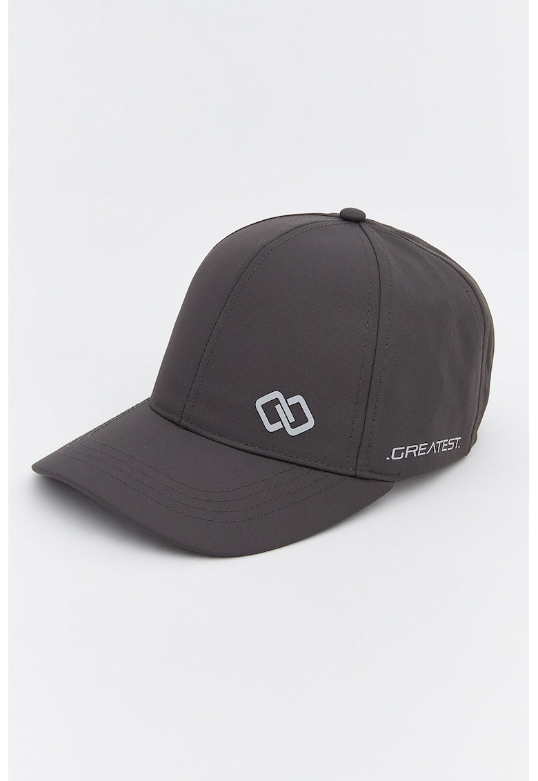 Sapca baseball ajustabila cu imprimeu text lateral - Gri carbune