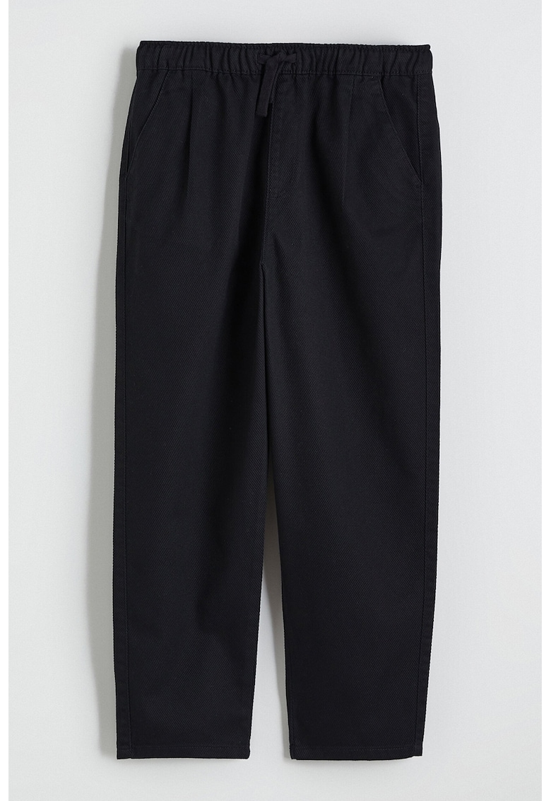 Pantaloni drepti cu snur - Negru