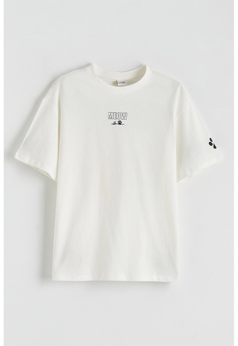 Tricou din bumbac cu imprimeu - Alb