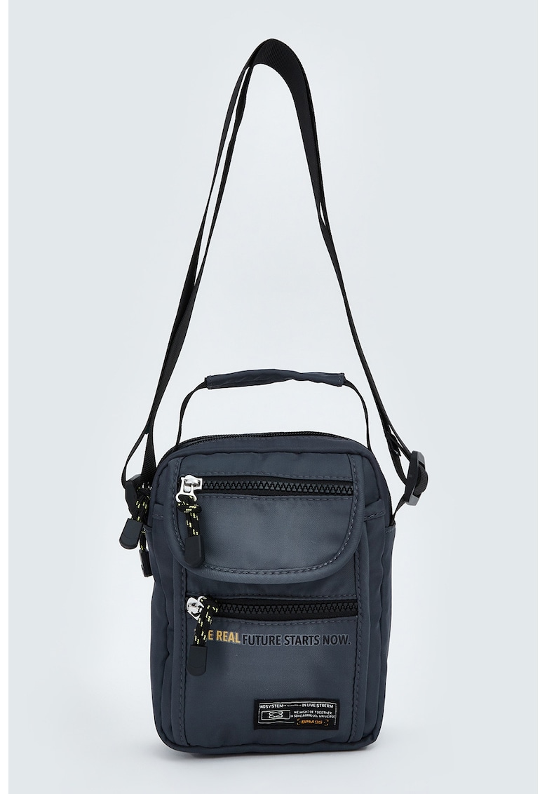 Geanta crossbody cu buzunare multiple - Gri antracit
