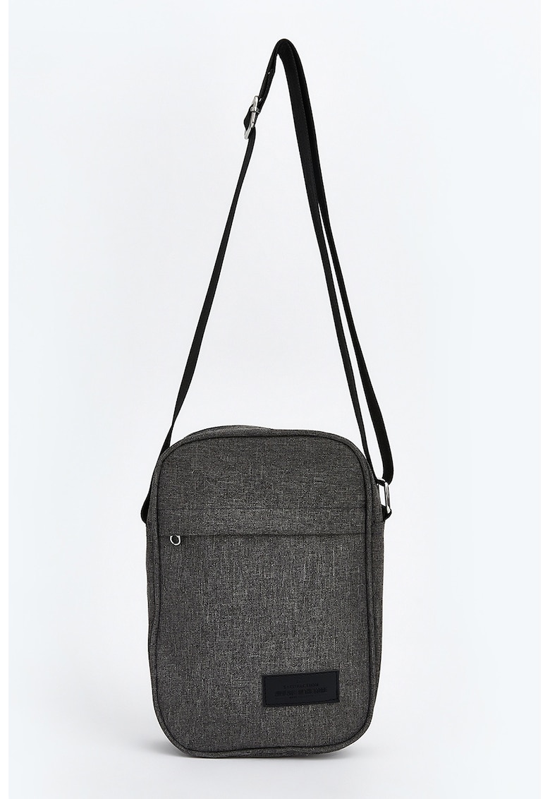 Geanta crossbody cu bareta ajustabila si fermoar - Gri