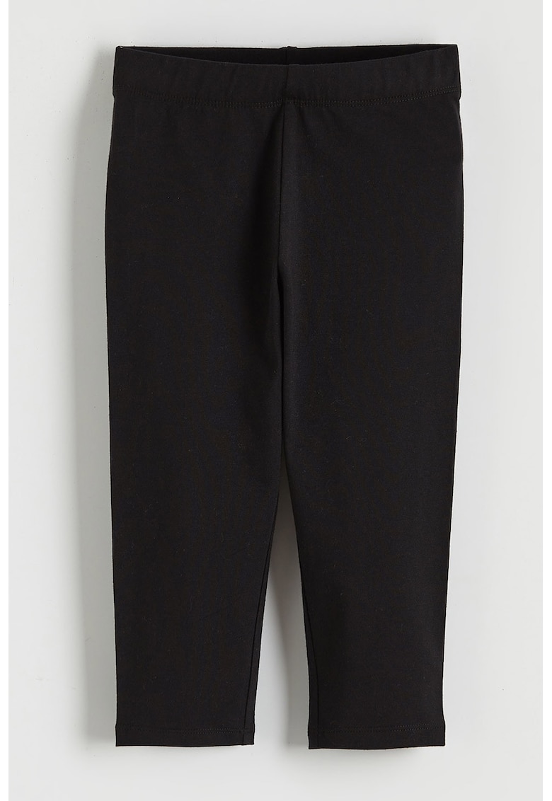 Colanti din amestec de bumbac cu model uni - Negru
