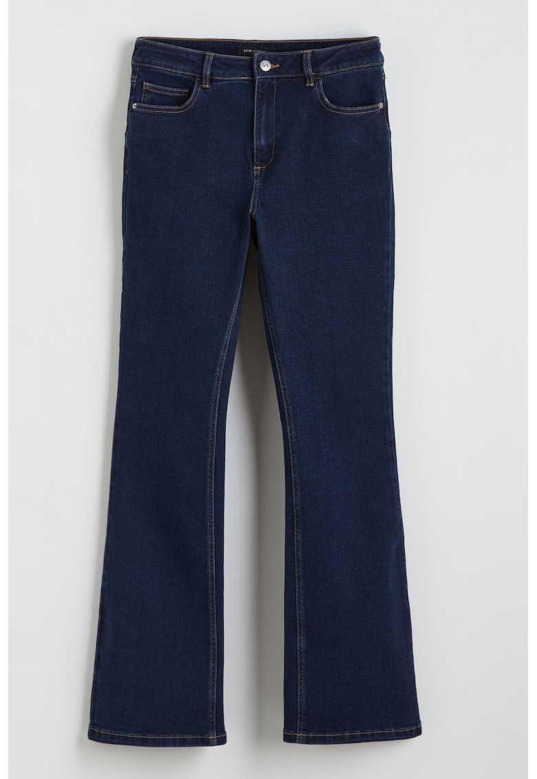 Blugi cu croiala bootcut si talie medie - Bleumarin