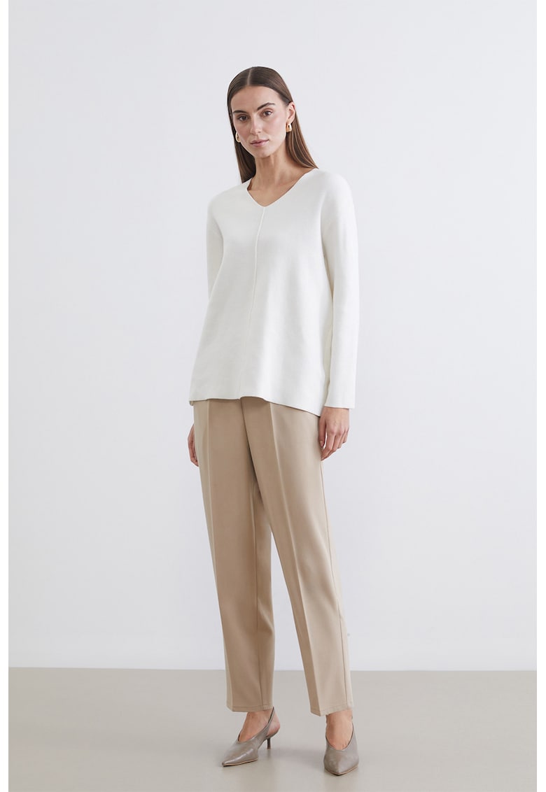 Pantaloni conici cu talie elastica - Bej