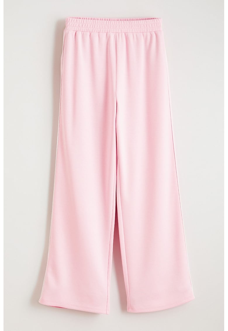 Pantaloni de trening cu croiala ampla si talie elastica - Roz pastel