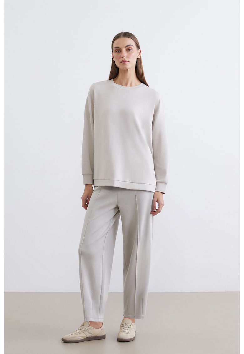 Bluza de trening supradimensionata cu maneci cazute Classic - Grej