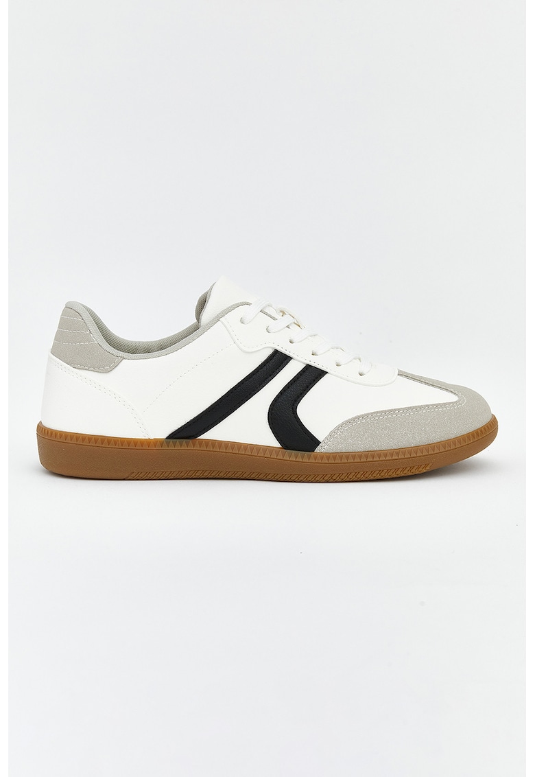 Pantofi sport Steps low-cut - Negru/Alb optic/Grej