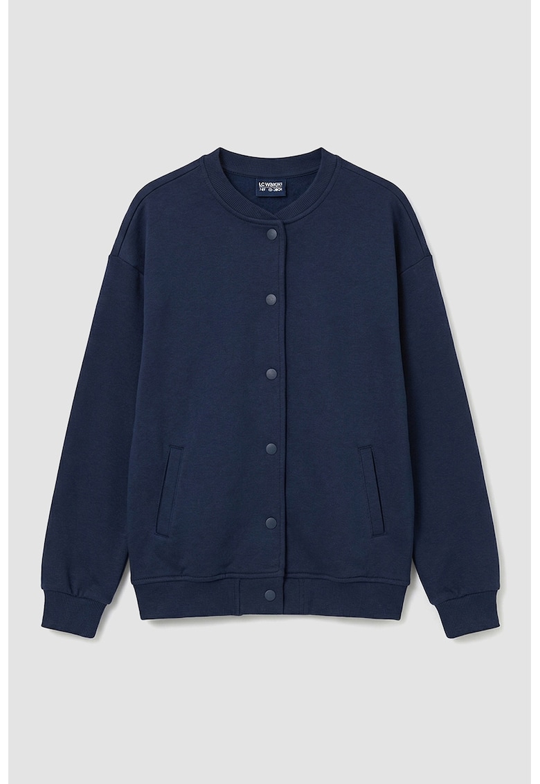 Jacheta bomber cu maneci lungi - Bleumarin