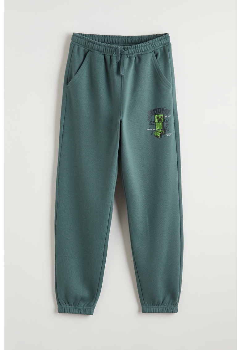 Pantaloni de trening din amestec de bumbac - Verde persan