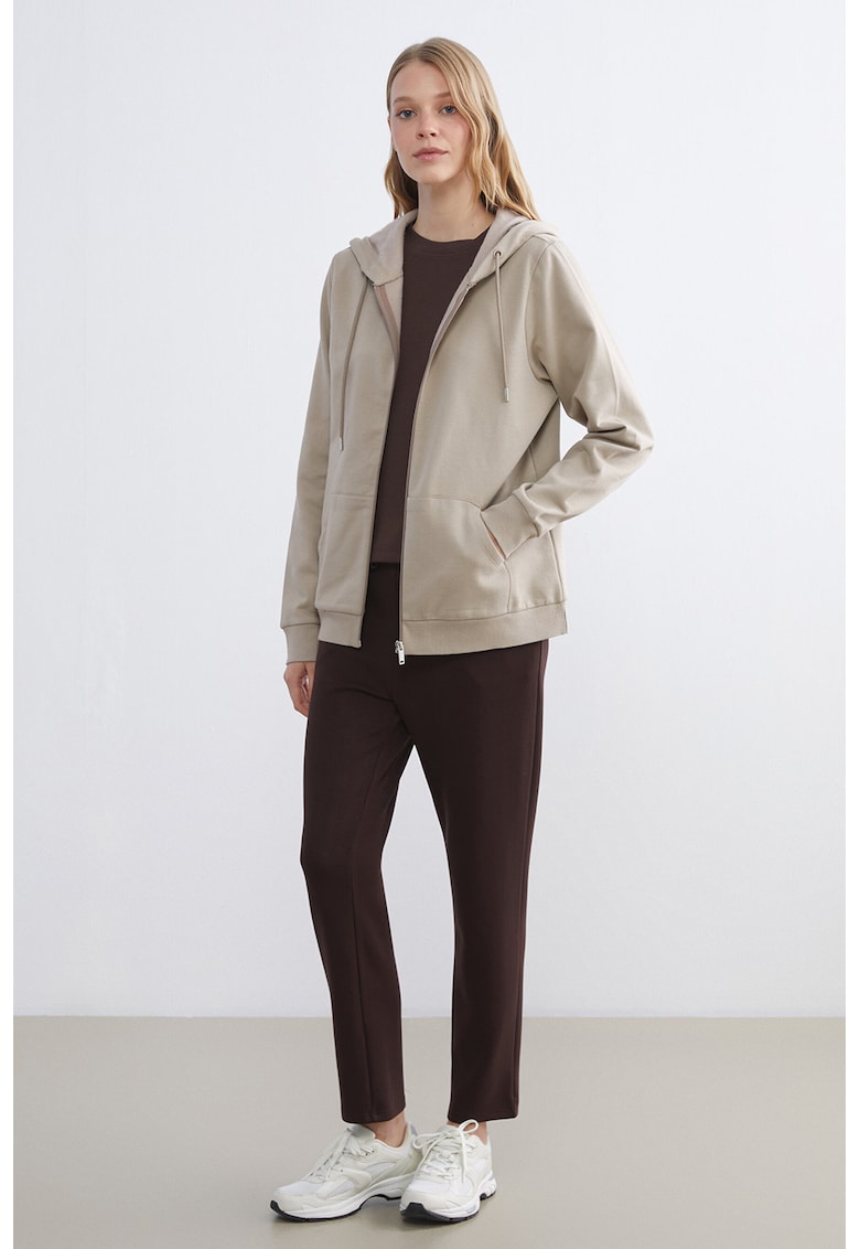 Pantaloni de trening cu snur - Maro inchis