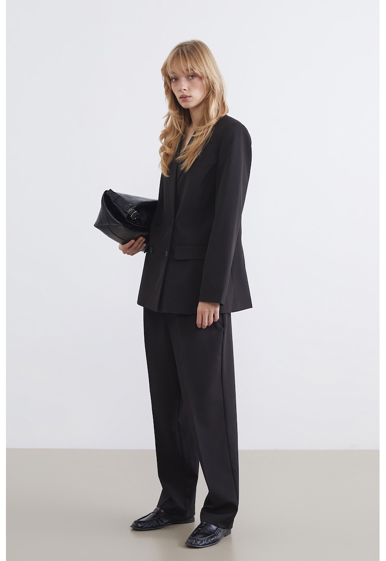 Pantaloni eleganti cu talie inalta - Negru