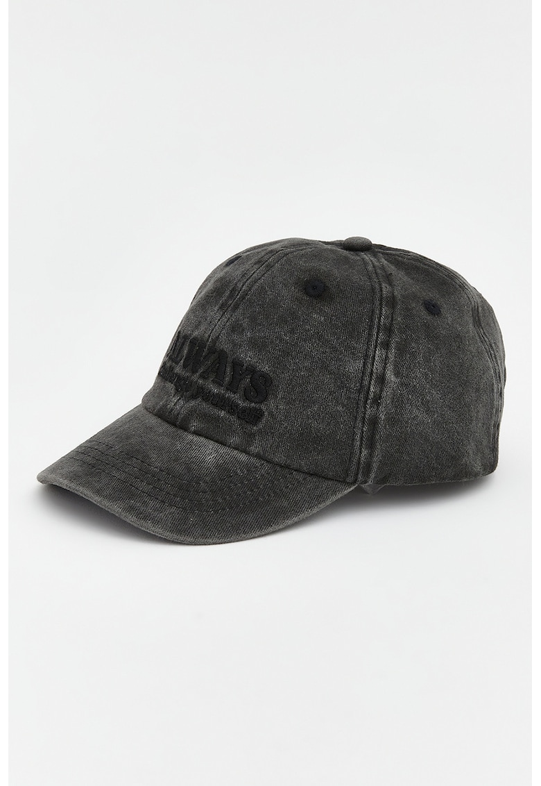 Sapca de denim cu aspect decolorat - Gri antracit