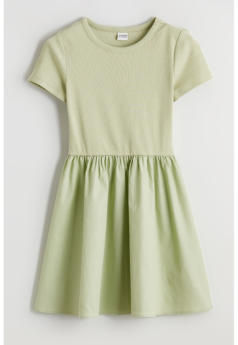 Rochie evazata cu maneci scurte - Verde deschis
