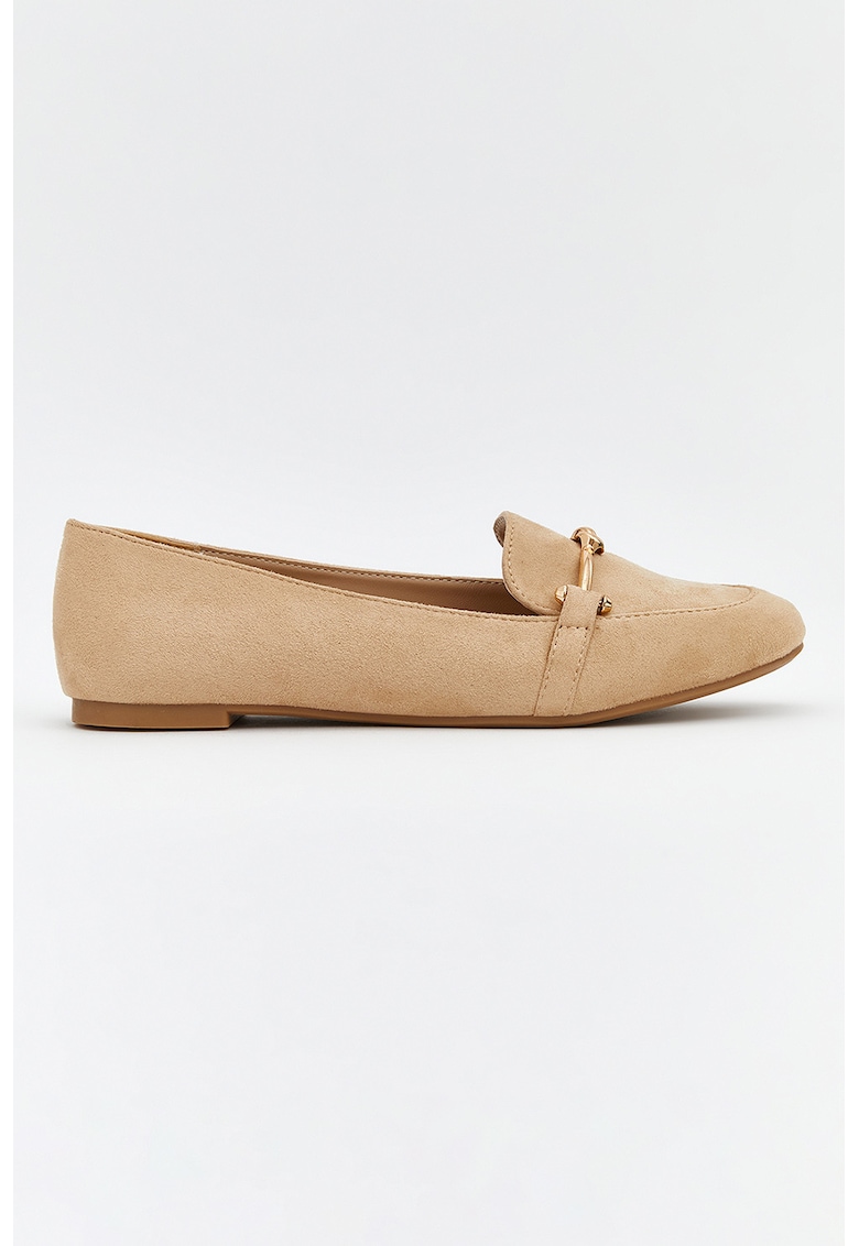 Pantofi loafer cu varf rotund - Bej