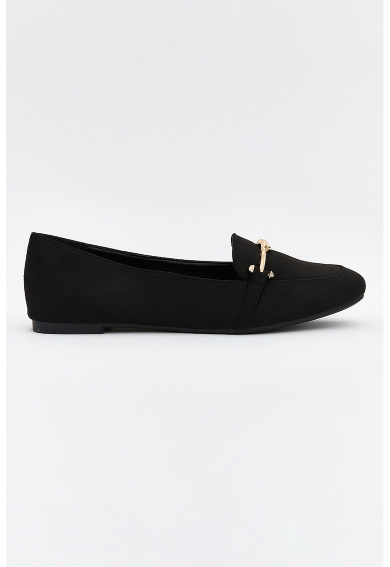 Pantofi loafer cu varf rotund - Negru
