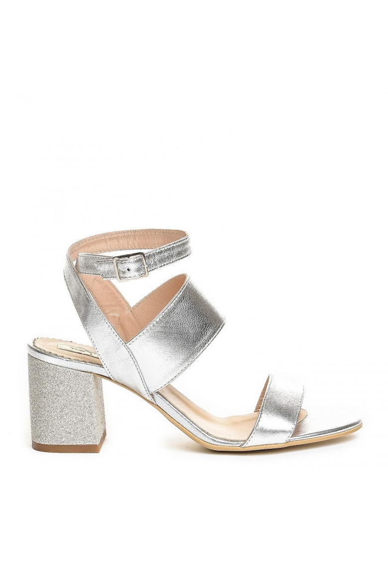 Sandale mireasa piele naturala Argintiu New Look
