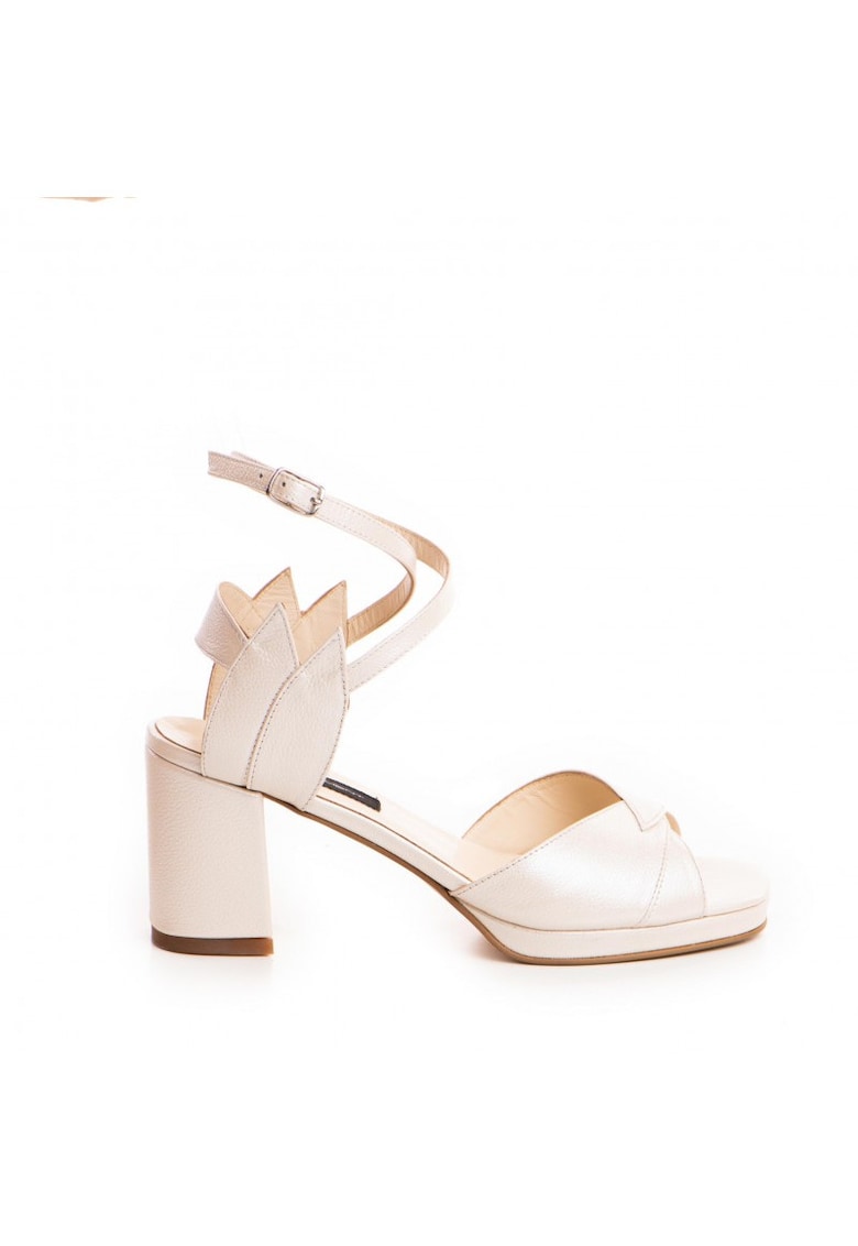 Sandale mireasa piele naturala Ivoire Flowers