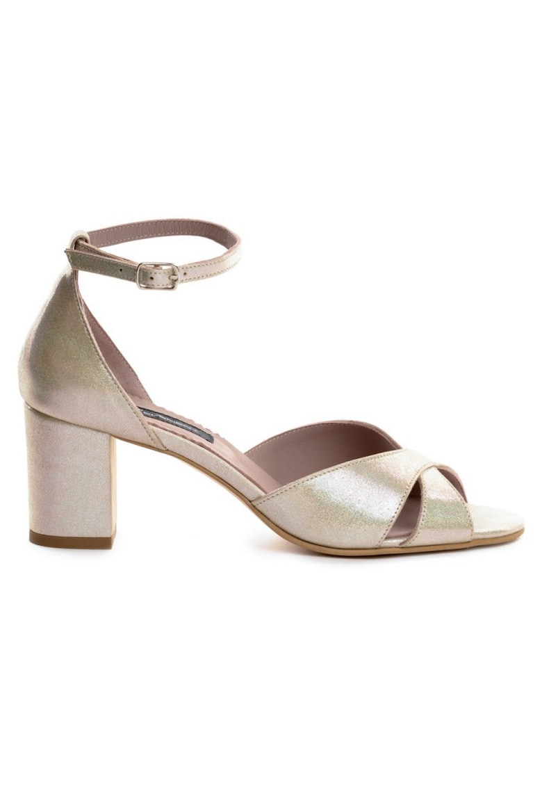 Sandale mireasa piele naturala Nude Sidefat Lotus