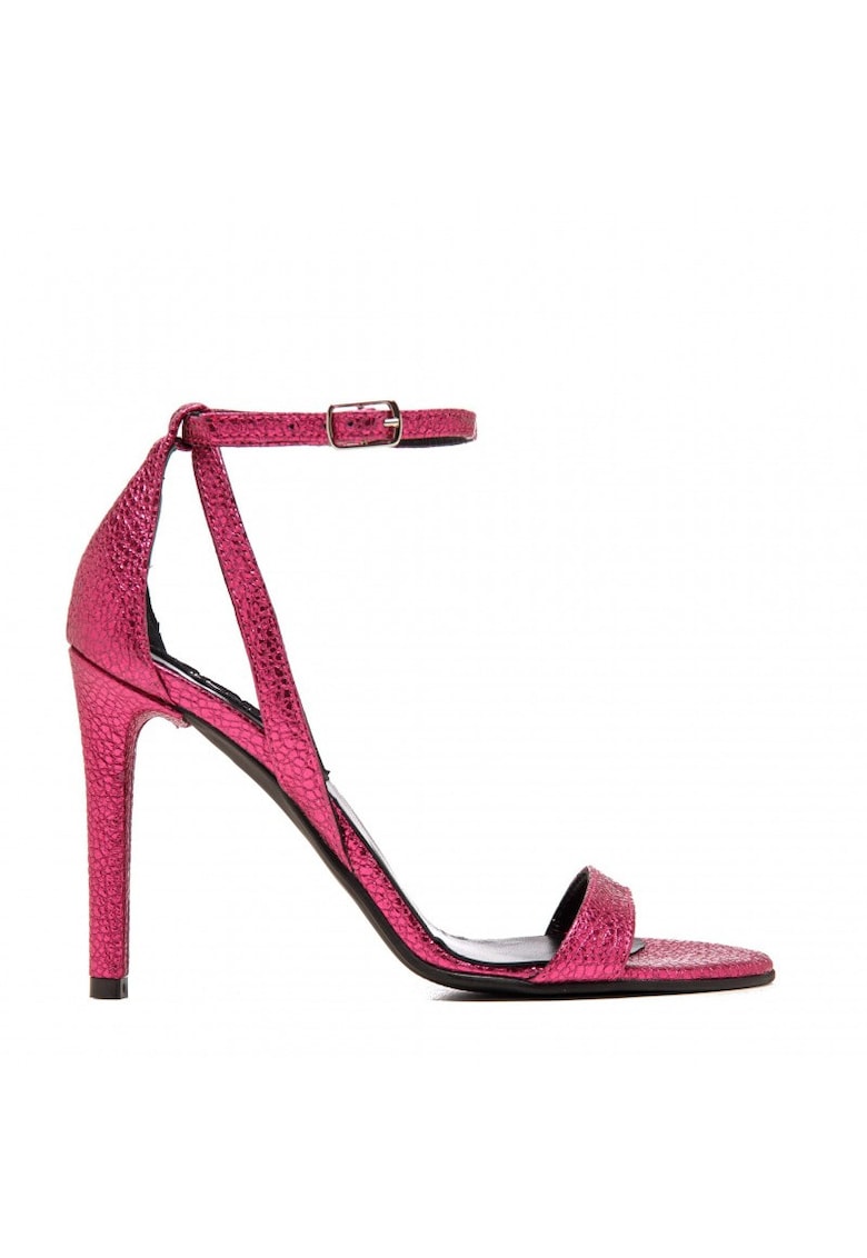 Sandale dama piele naturala Simple Fuchsia Sparkle
