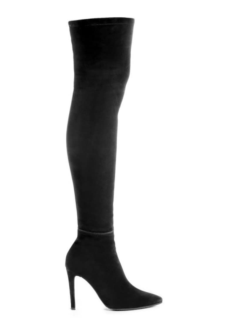 Cizme dama Stretch Over-the-Knee Negru Piele Naturala
