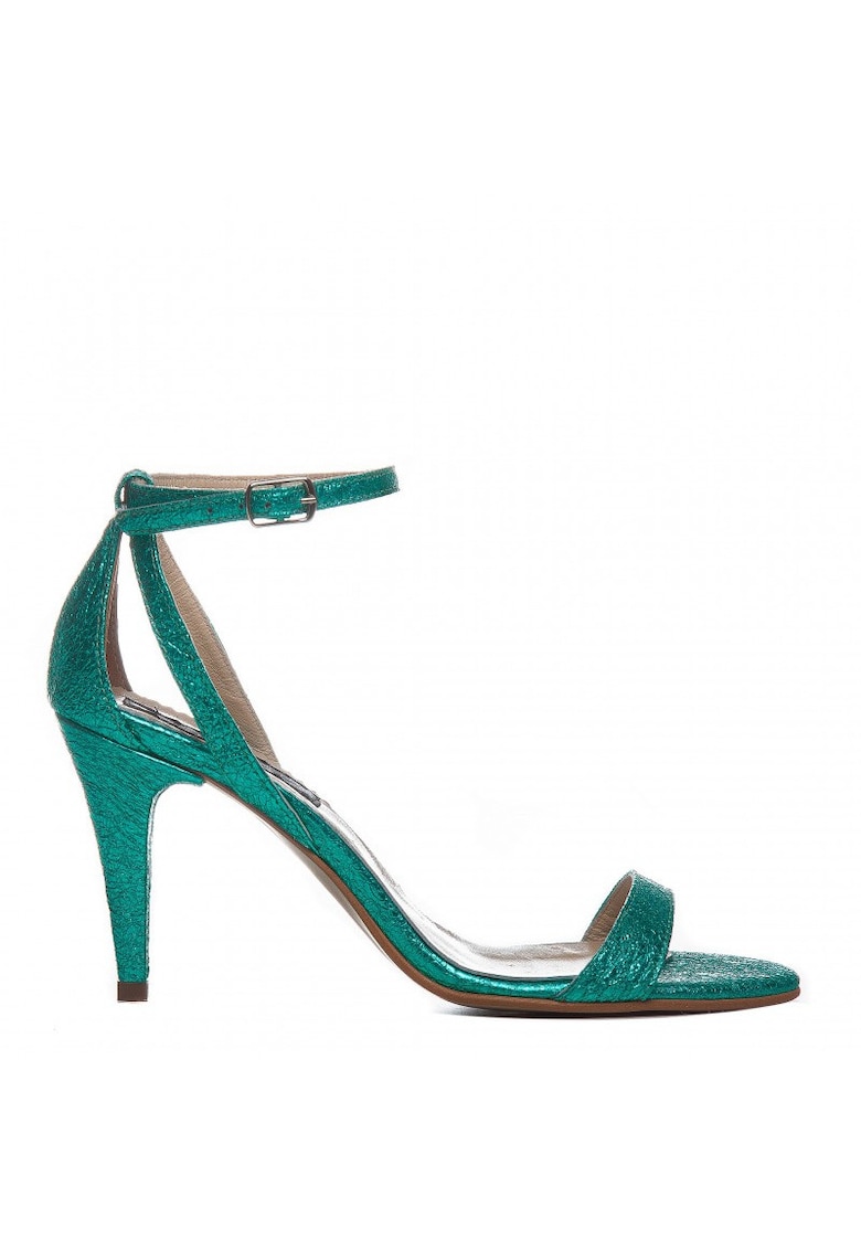 Sandale dama piele naturala Simple Turquoise Sparkle