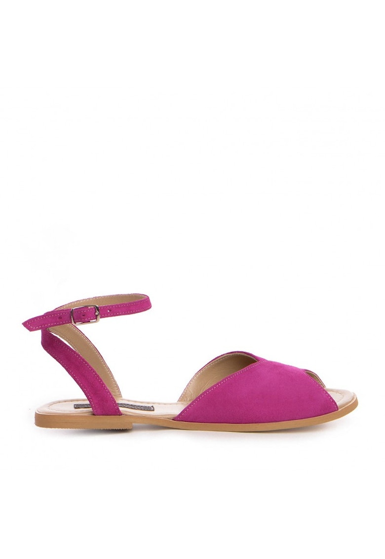 Sandale dama piele fara toc Fucsia Nomad