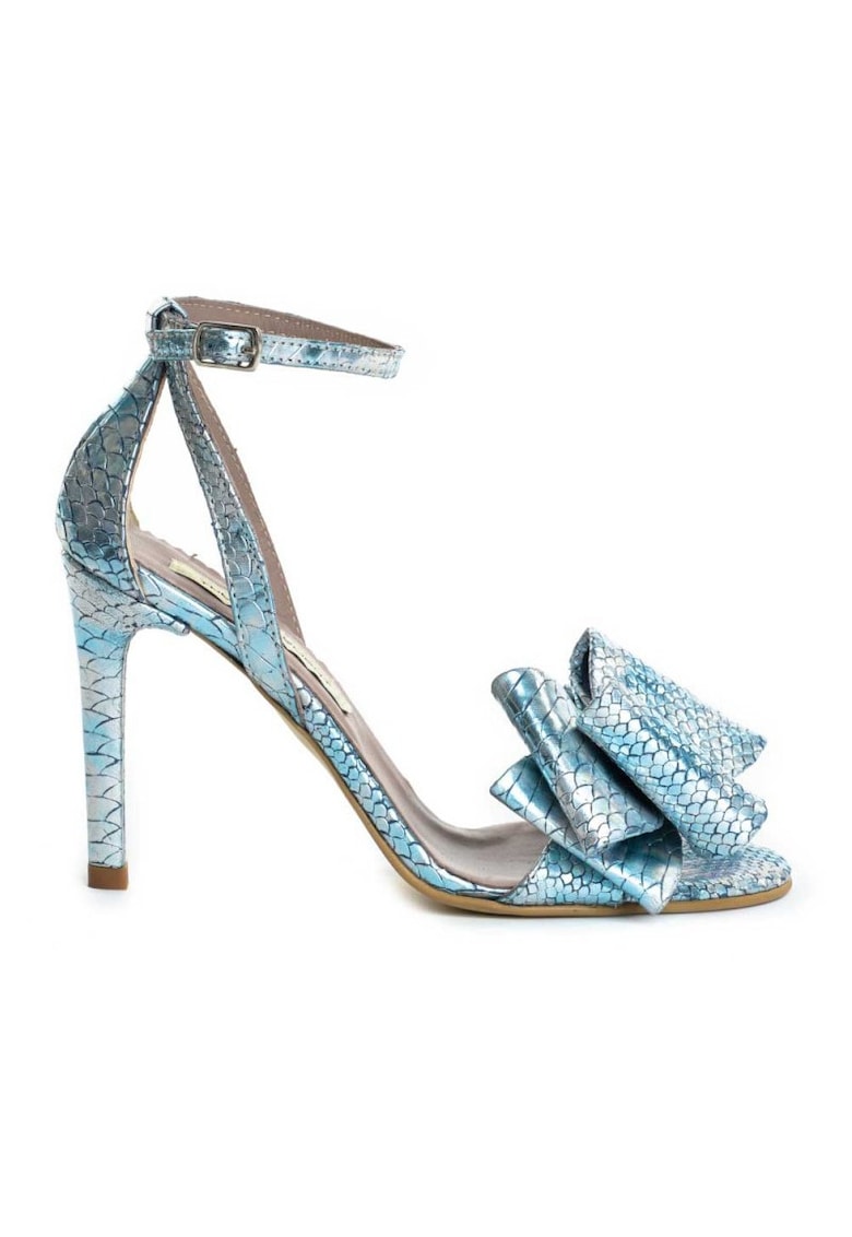 Sandale dama Piele Naturala Bleu Bow