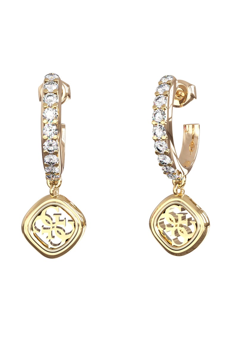 Cercei de otel inoxidabil cu cristale - Auriu