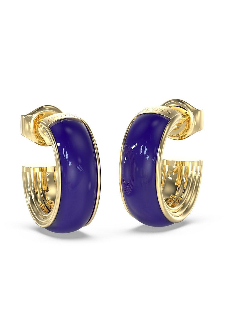 Cercei rotunzi mici - Auriu/Bleumarin