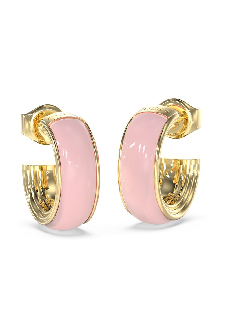 Cercei rotunzi mici - Auriu/Roz