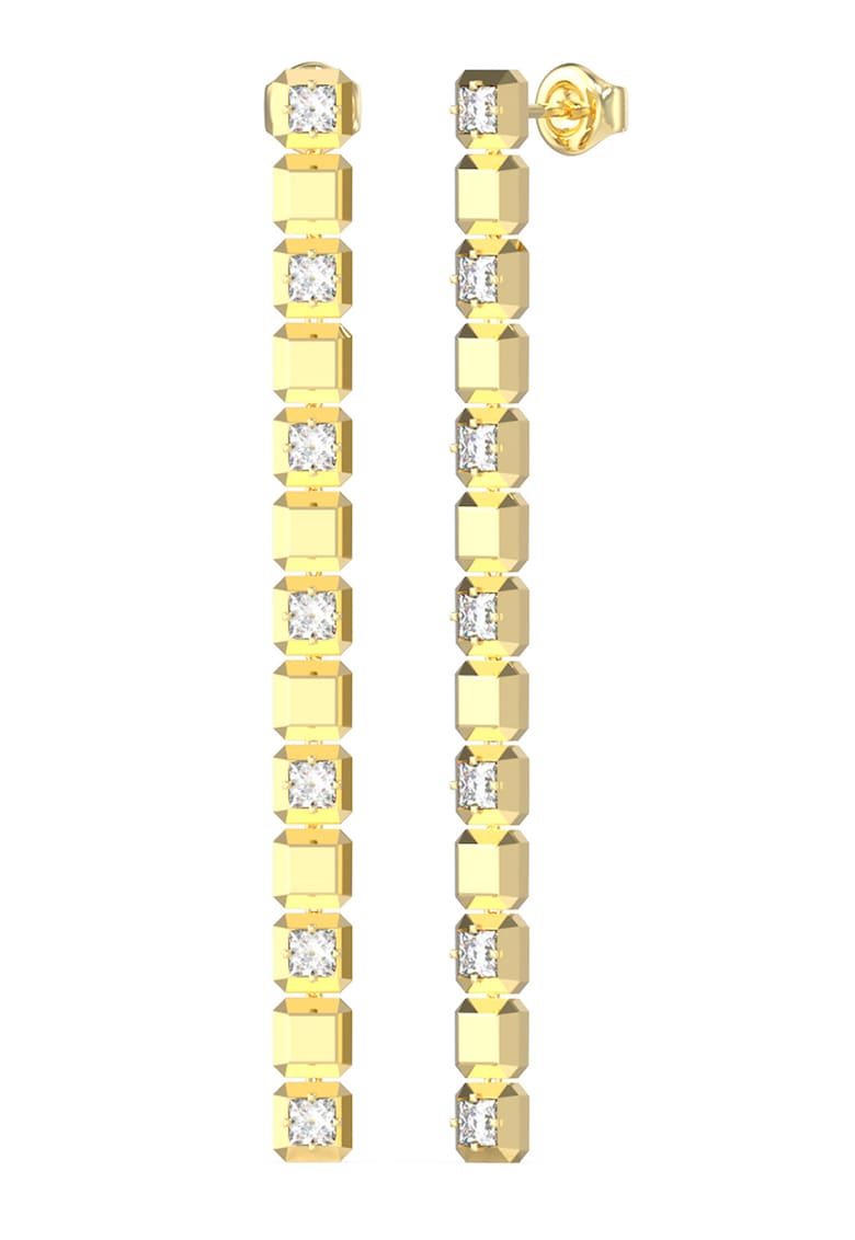 Cercei drop cu cristale - Auriu