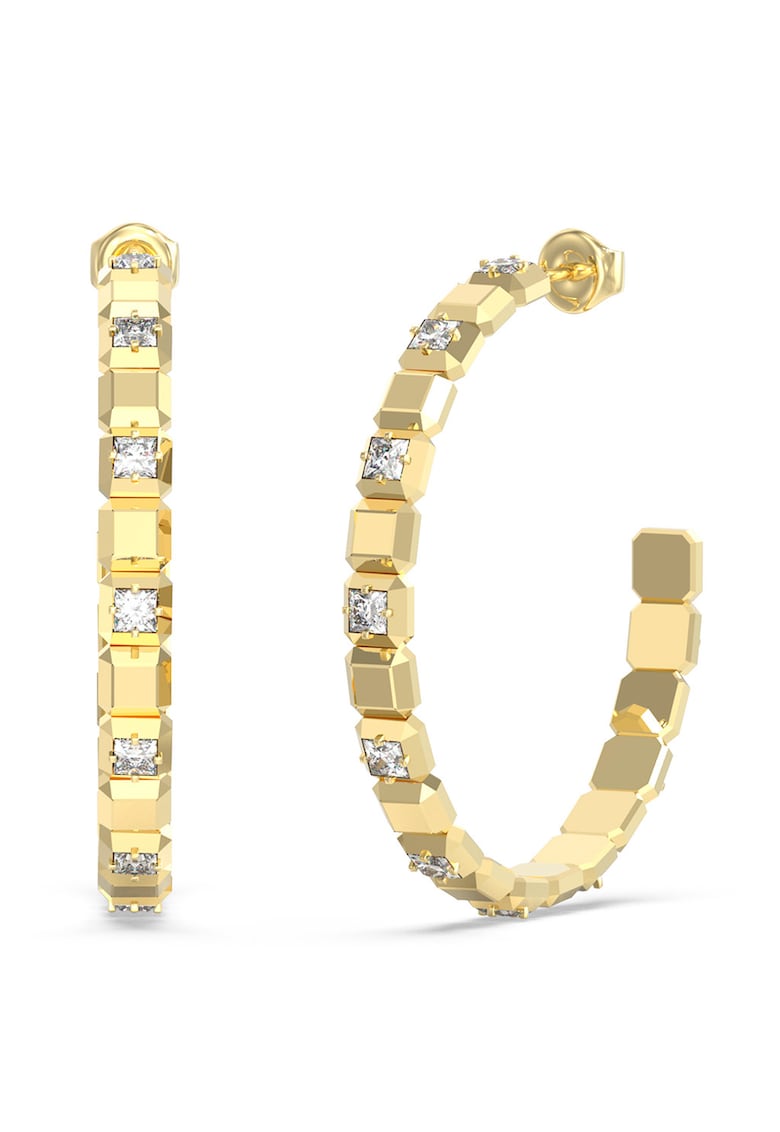 Cercei rotunzi cu cristale - Auriu