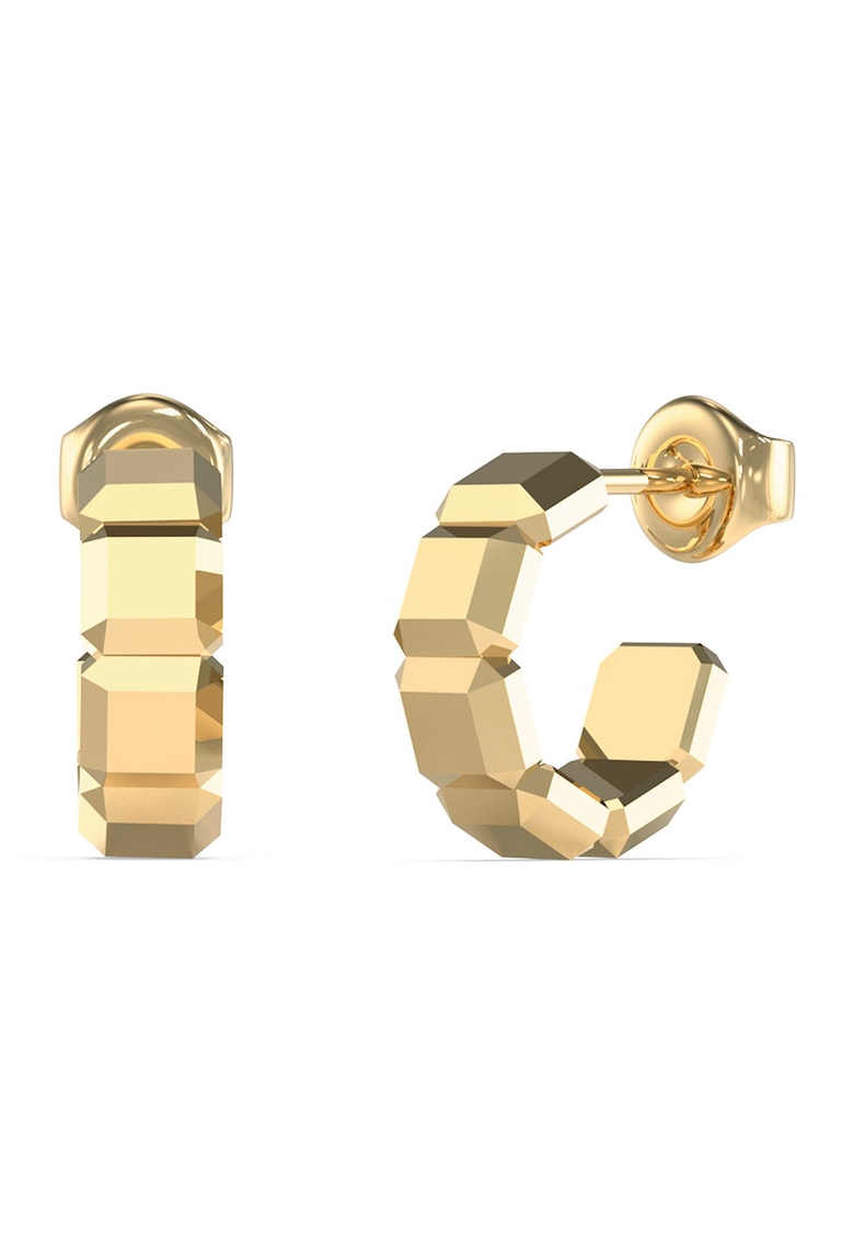 Cercei rotunzi mici cu logo discret - Auriu