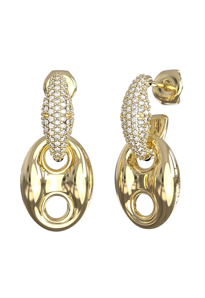 Cercei drop decorati cu cristale - Auriu