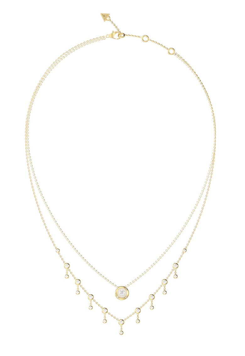 Colier dublu cu zirconia - Auriu