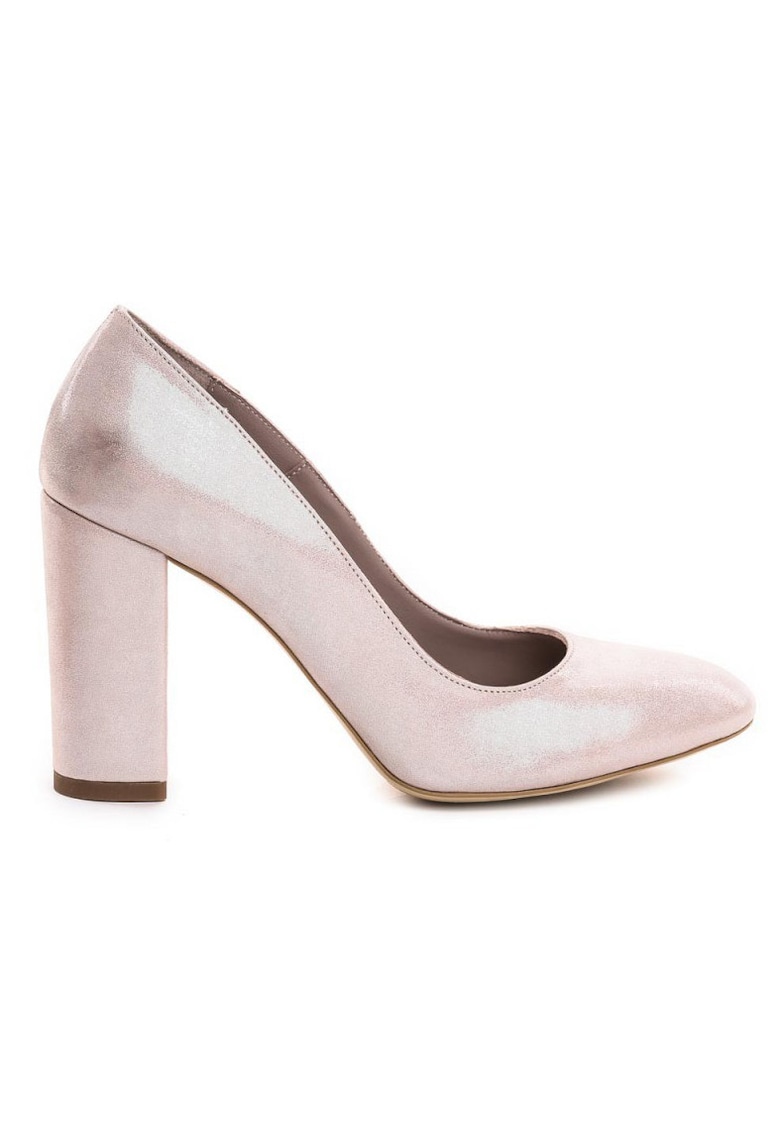 Pantofi mireasa piele naturala Nude rose Sidefat