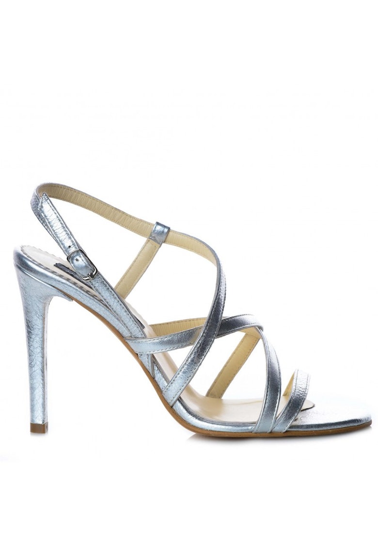 Sandale dama piele naturala Eden High Heels Silver