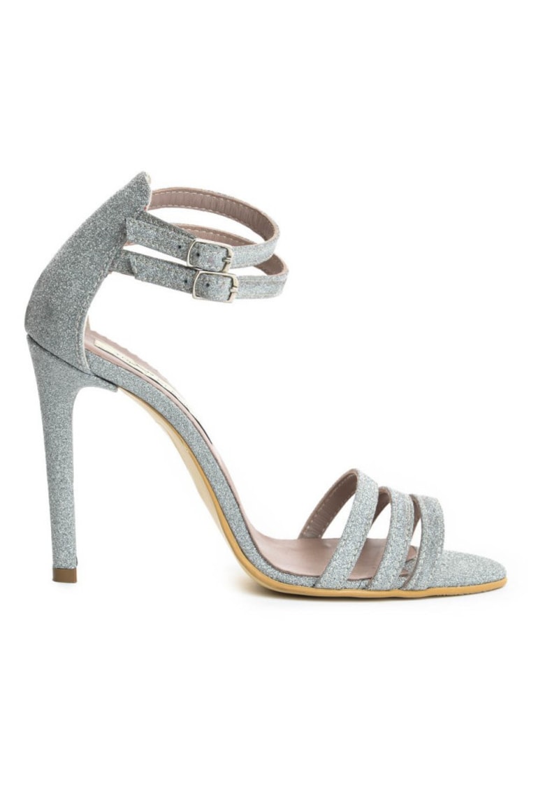 Sandale mireasa piele naturala Argintiu Sophia